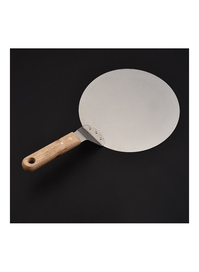 إسكدنيا مغرفة بيتزا من الستانلس ستيل بمقبض خشبي فضي/بني - Image 5