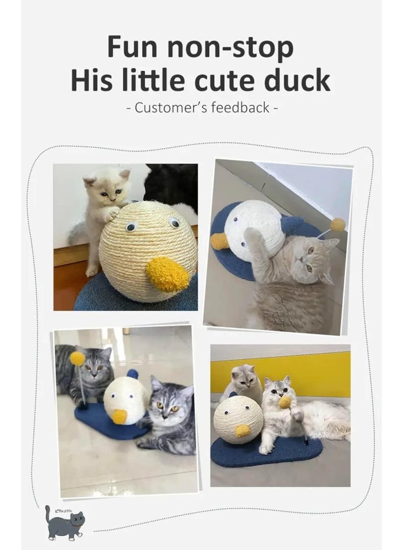 GT-Wheel Cat Scratching Ball 2 in 1 Natural Durable Sisal Ball and Detachable Spring Plush Cat Ball Toy 2Pcs - Image 2