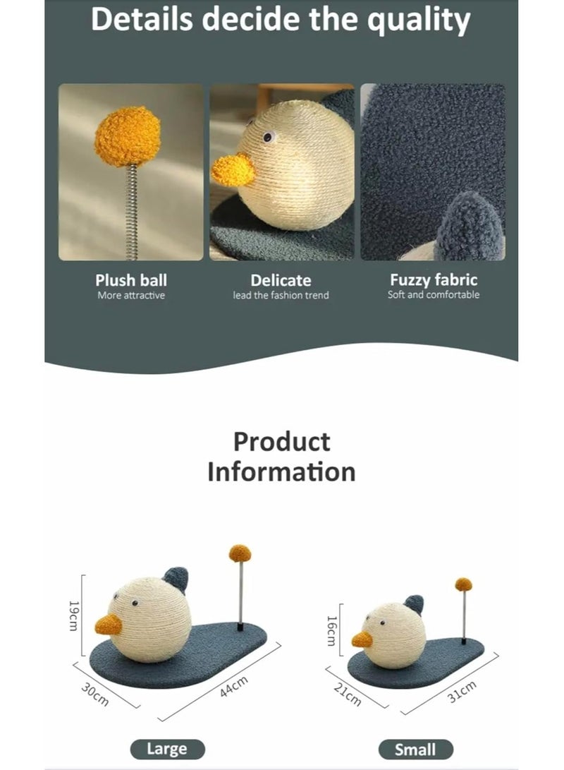 GT-Wheel Cat Scratching Ball 2 in 1 Natural Durable Sisal Ball and Detachable Spring Plush Cat Ball Toy 2Pcs - Image 4