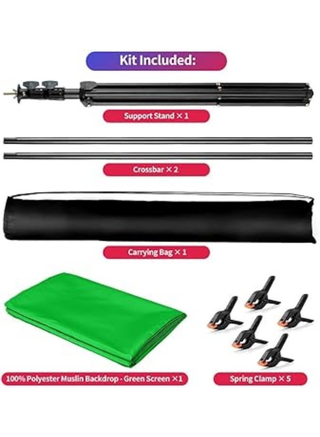 1.50m x 2m green screen with T-shaped backdrop stand kit for photography, photo shooting, video making, and meetings - Image 3