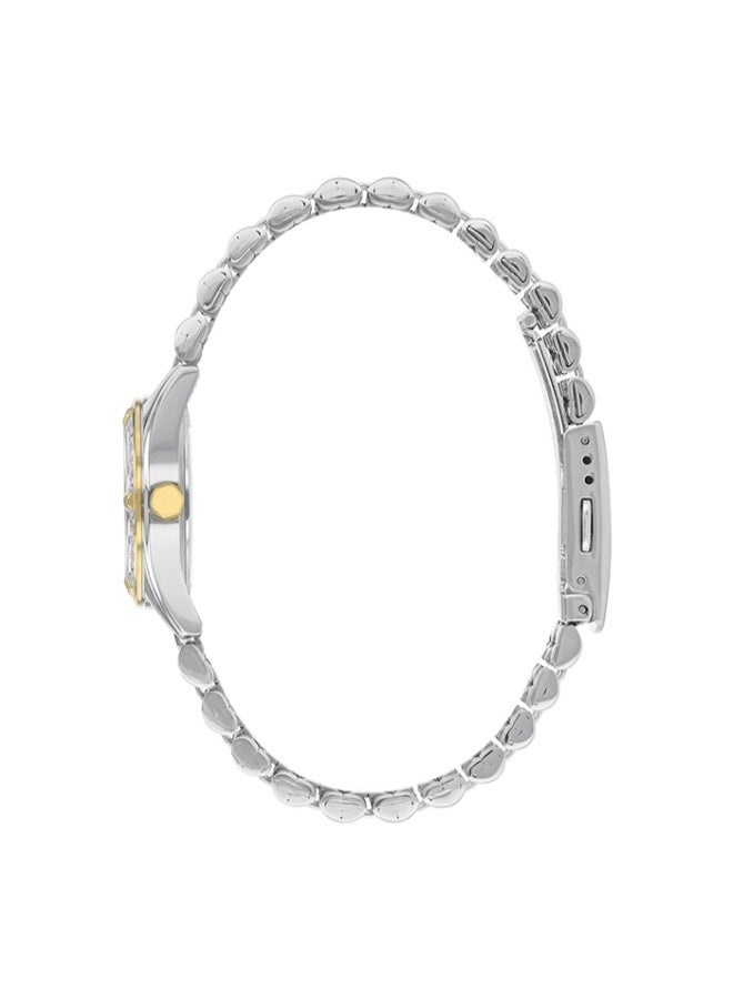 سيتيزن ساعة نسائية كوارتز بحزام ستانلس ستيل بطلاء ذهبي بلونين مقاس  مم - Image 2