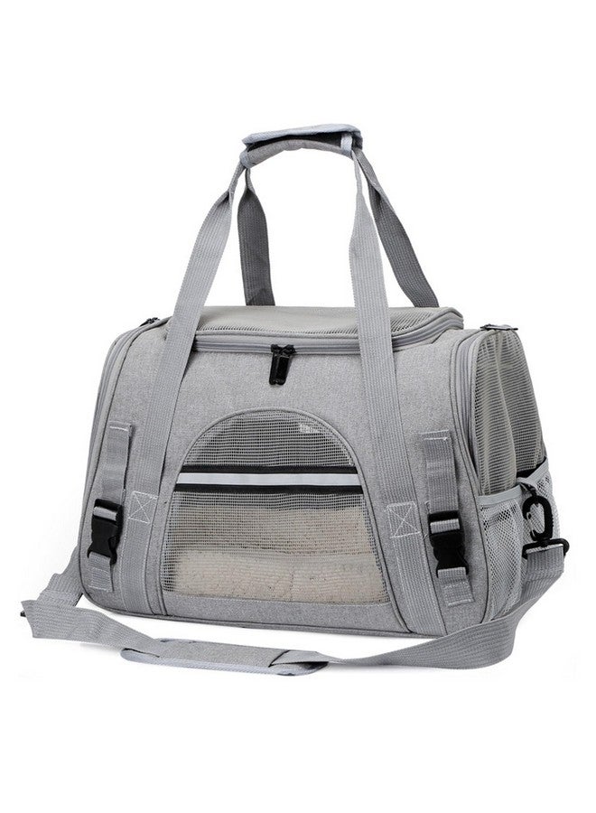 Generic Expandable Pet Carrier for Cats, Dogs, Puppies, and Small Animals, Foldable Soft-Sided Travel Bag with Breathable Mesh, Washable Mat, Zipper, and Strap for Airplane, Car, and Train Travel(Gray)  - Image 1