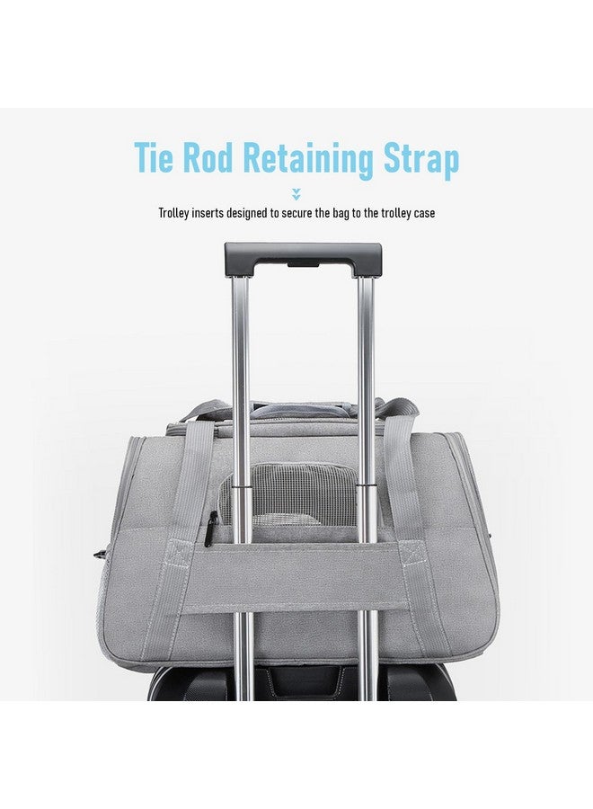 Generic Expandable Pet Carrier for Cats, Dogs, Puppies, and Small Animals, Foldable Soft-Sided Travel Bag with Breathable Mesh, Washable Mat, Zipper, and Strap for Airplane, Car, and Train Travel(Gray)  - Image 4