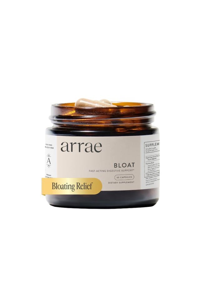 Arrae Fast-Acting Bloating Relief Digestive Enzymes, All Natural Bloat, Gas & Indigestion Relief Capsules (30 Count) - Image 1