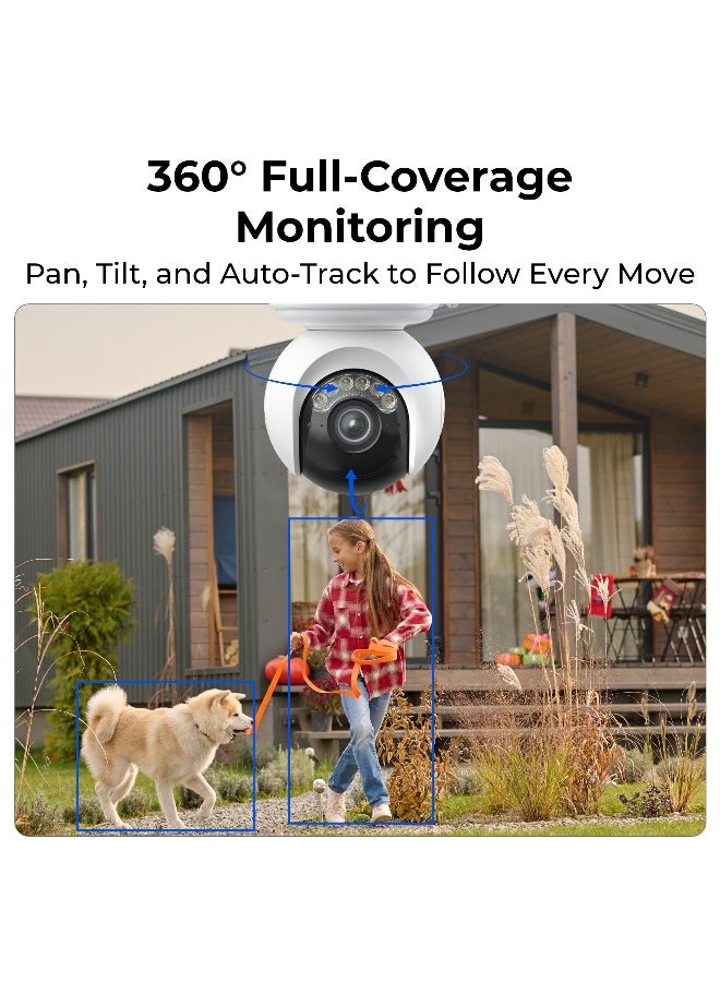 ريولينك Reolink Atlas PT Ultra 4K Outdoor Solar Wireless Camera, 20000mAh Battery, F1.0 Aperture, WiFi 6 2.4/5GHz, 355°Pan 90°Tilt, Smart Detection - Image 3