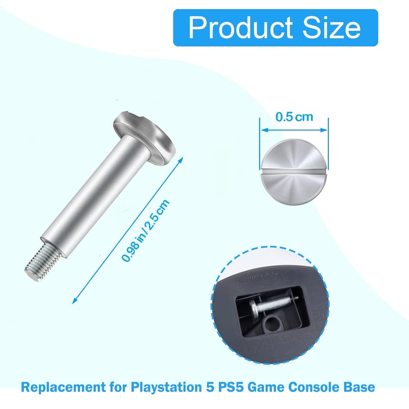 اي تي يو او اي 2 قطعة براغي بديلة لـ PS5 / حامل براغي عمودي، براغي تثبيت سفلية بديلة لجهاز بلاي ستيشن 5 PS5، براغي دعم قاعدة وحدة التحكم، مجموعة إصلاح للإصدار الرقمي وإصدار القرص. - Image 3