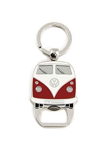 BRISA VW Collection - Volkswagen Keychain Ring Keychain Accessory Keyholder with Bottle Opener in Beetle, T1, T2 Bus Design (T1 Bus/Red) - Image 5