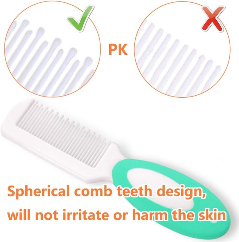 MR LION Baby Hair Brush and Comb Set for Newborns & Toddlers | Natural Soft Goat Bristles | Ideal for Cradle Cap | Perfect Baby Registry Gift (Green) - Image 2