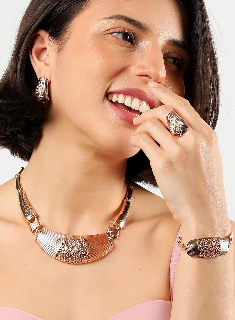 سوهي مجموعة مجوهرات مصممة مطلية بالذهب