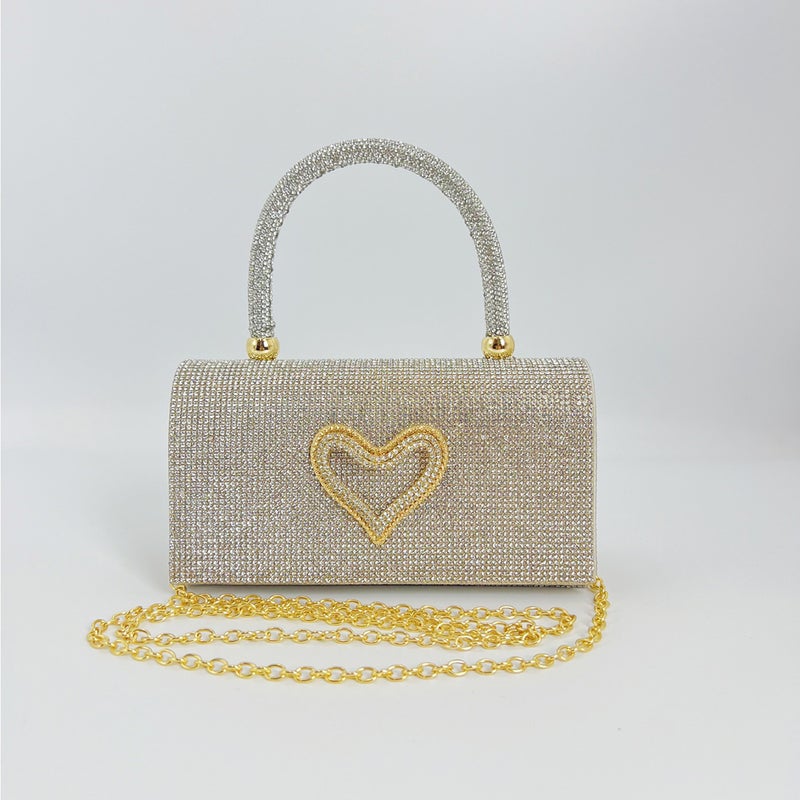 Fashion Heart-Shaped Hardware Buckle Bag For Women, High-Quality Trendy Socialite Shoulder Bag, Stylish Versatile Handbag - Image 1