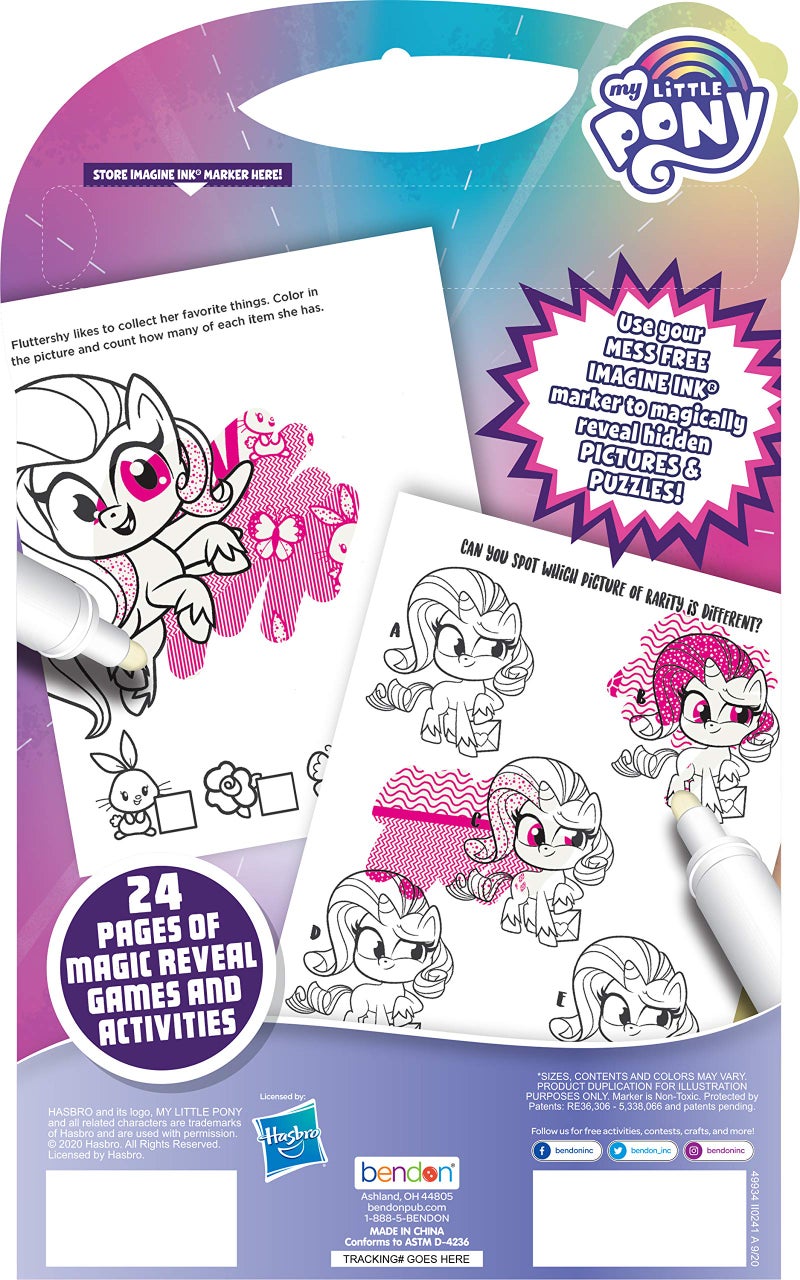 Bendon Publishing My Little Pony Hasbro 20-Page Imagine Ink Coloring Game Book with 1 Mess Free Marker 49934 Bendon - Image 3