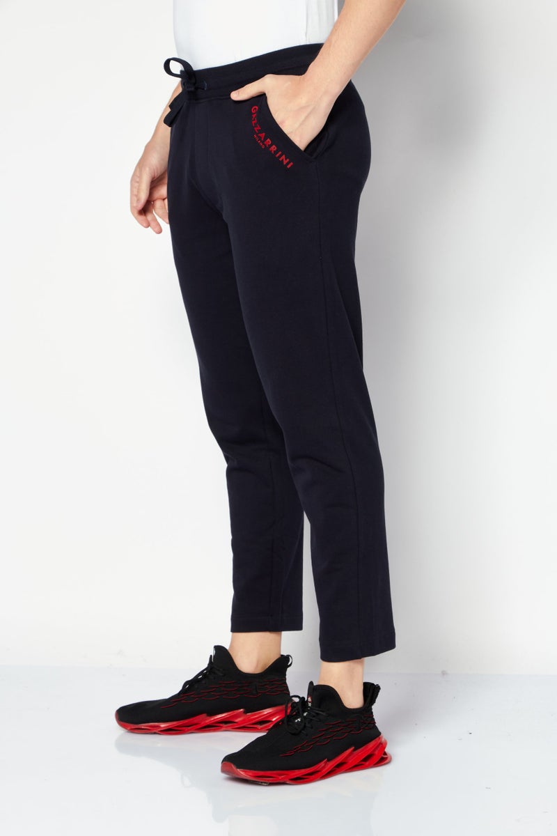 Gazzarrini سروال رياضي للرجال بشريط سحب مع شعار العلامة التجارية، أزرق داكن - Image 2