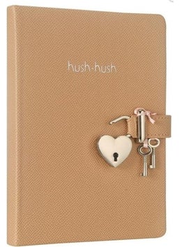 Hush Hush Locked Pastel Notebook 80GR. 160 Yp.lines. Beige