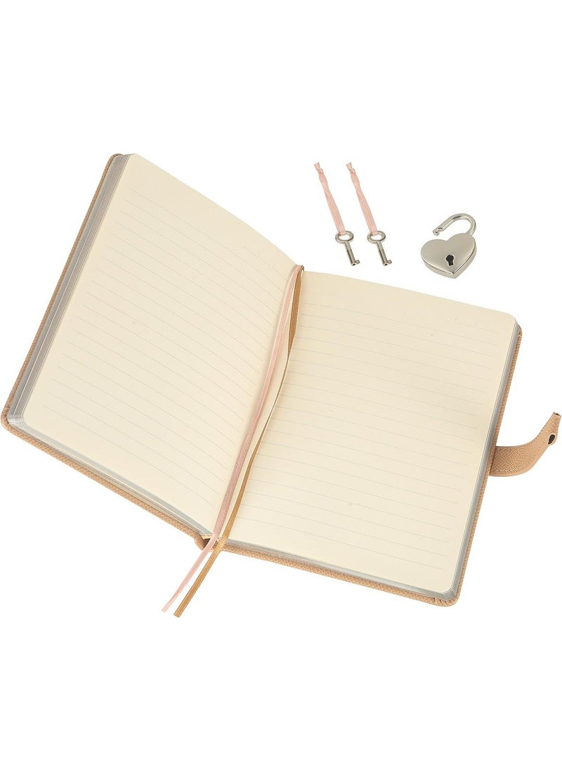 Victoria's Journals - Hush Hush Locked Pastel Notebook 80GR. 160 Yp.lines. Beige - Image 1