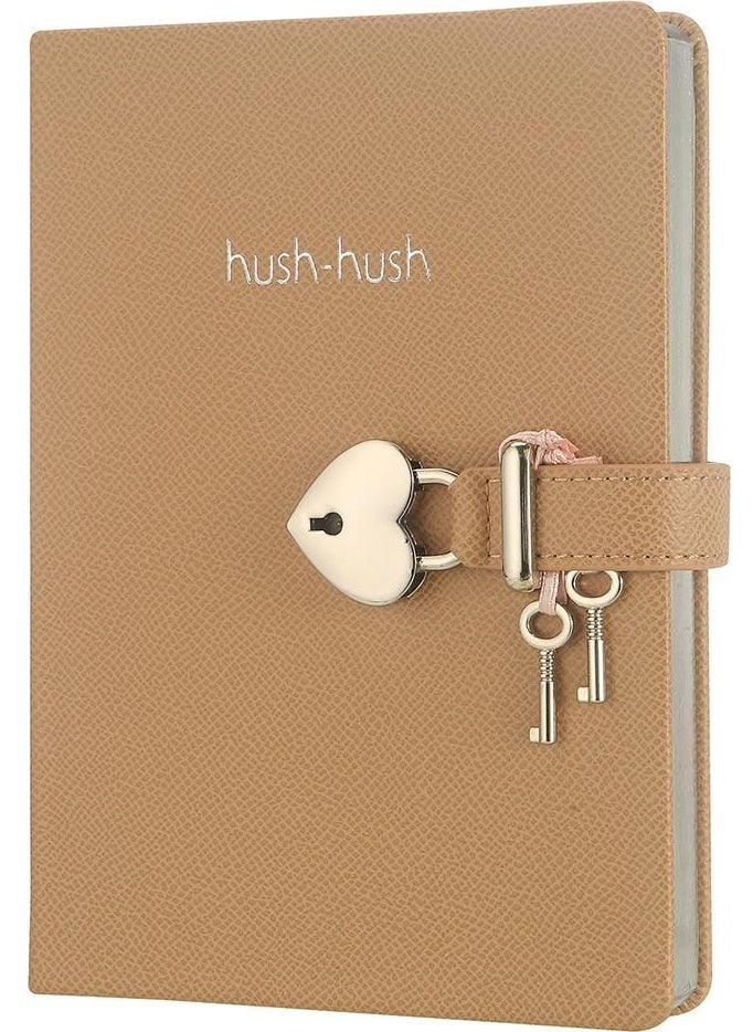 Victoria's Journals - Hush Hush Locked Pastel Notebook 80GR. 160 Yp.lines. Beige - Image 1