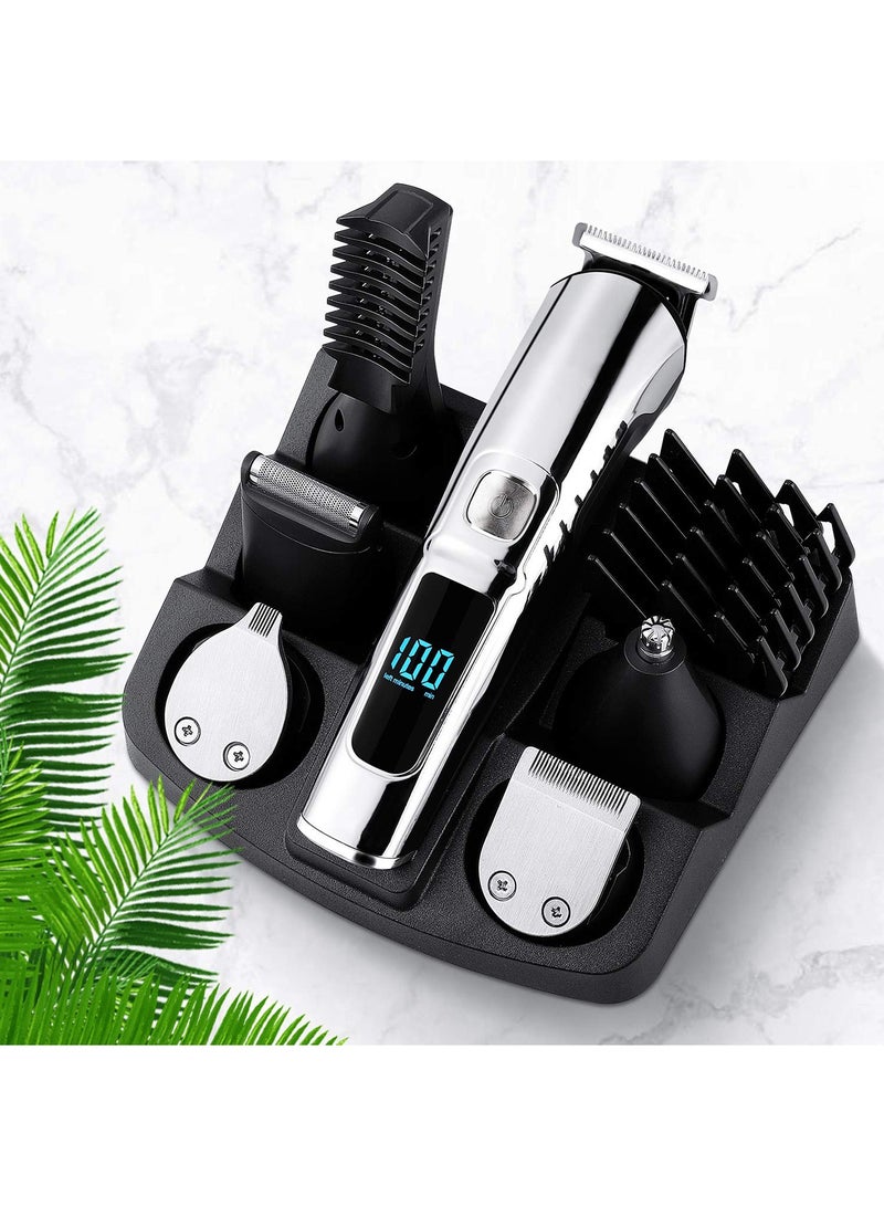 SYOSI Beard Trimmer for Men, Hair Clippers & Hair Trimmer, IPX7 Waterproof Mustache Body Nose Ear Facial Shaver, Electric Razor All in 1 Beard Kit, Gifts for Men, USB Rechargeable & LED Display - Image 4