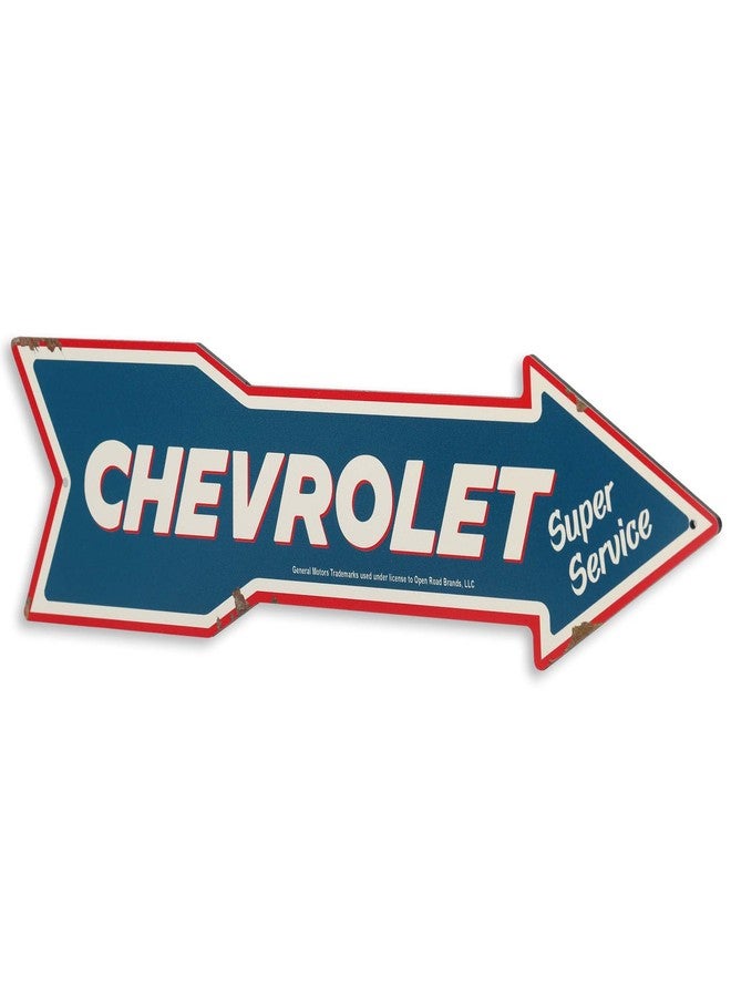 Open Road Brands Chevrolet Super Service Arrow Metal Sign - Vintage Chevrolet Sign for Garage, Shop or Man Cave - Image 2