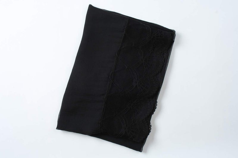 corciova Black Chiffon Extra Long Sheer Head Silk Scarf Lightweight Evening Pashmina Shawl and Wrap for Women - Image 5