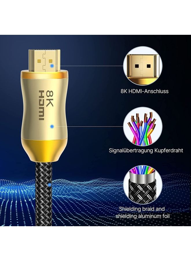 BURAQ CO-HD801 2m HDMI 2.1 Version 8K 60Hz For PS4 Cable Projector Notebook Set-Top Box Cable(Gold)  - Image 3