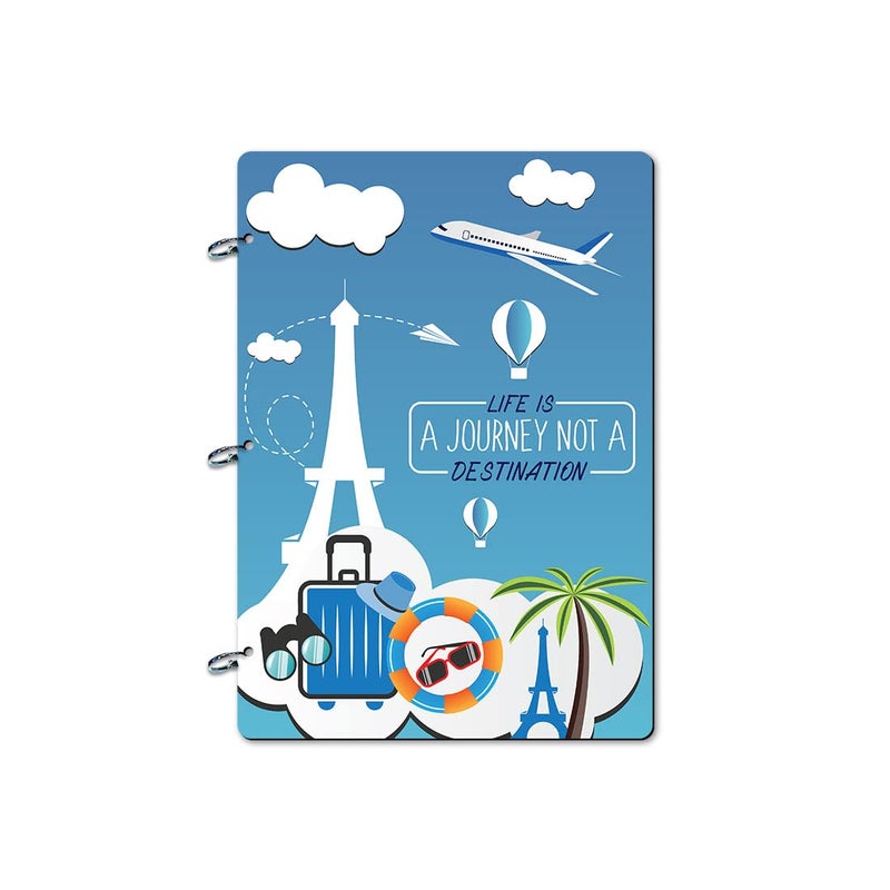 100Yellow ® Life Is A Journey Portrait Photo Album srapbook for capturing Travel and Adventures| 40 A4 pages | Size : 21 cm x 29.5 cm |Multicolour - Image 1