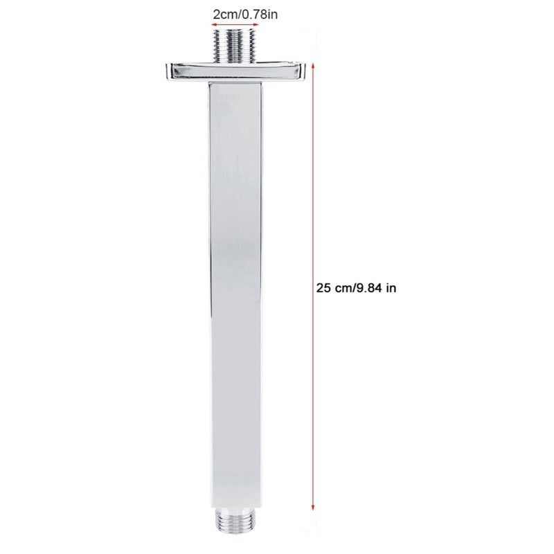 Square Shower Arm: 16 Inch Stainless Steel Structure, Sturdy Durable - Chrome Plated Corrosion Resistant, Universal G1/2" Thread Quick Install - Wall Or Ceiling Mount For Bathroom Concealed Shower Hea - Image 3