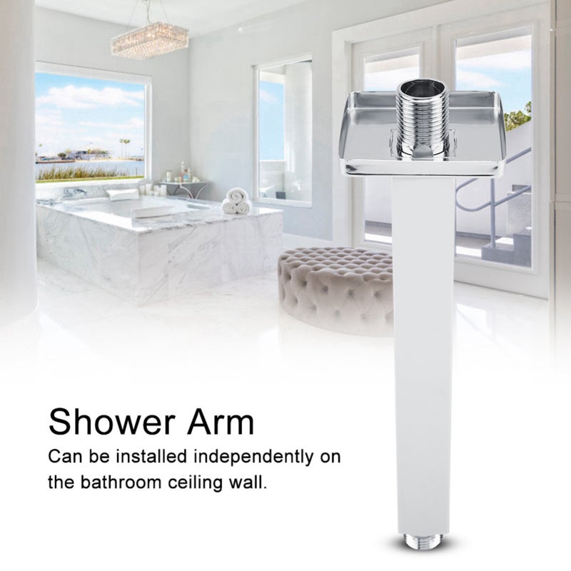 Square Shower Arm: 16 Inch Stainless Steel Structure, Sturdy Durable - Chrome Plated Corrosion Resistant, Universal G1/2" Thread Quick Install - Wall Or Ceiling Mount For Bathroom Concealed Shower Hea - Image 4
