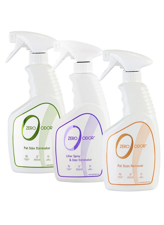 Zero Odor Zop 1065 Multi Pet Odor Eliminator Kit White, 16 Fl Oz (Pack Of 3)  - Image 1