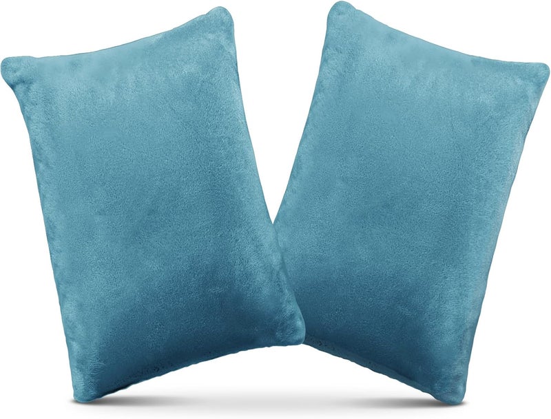 1 MIDDLE ONE 2 Pack Small Pillow, Memory Foam Mini Pillow 11 X 7 Inches for Travel, Sleeping, Nap and Neck, Knee, Lumbar Support, Tiny Cushion for Pet, Dogs (Lake Blue) - Image 1