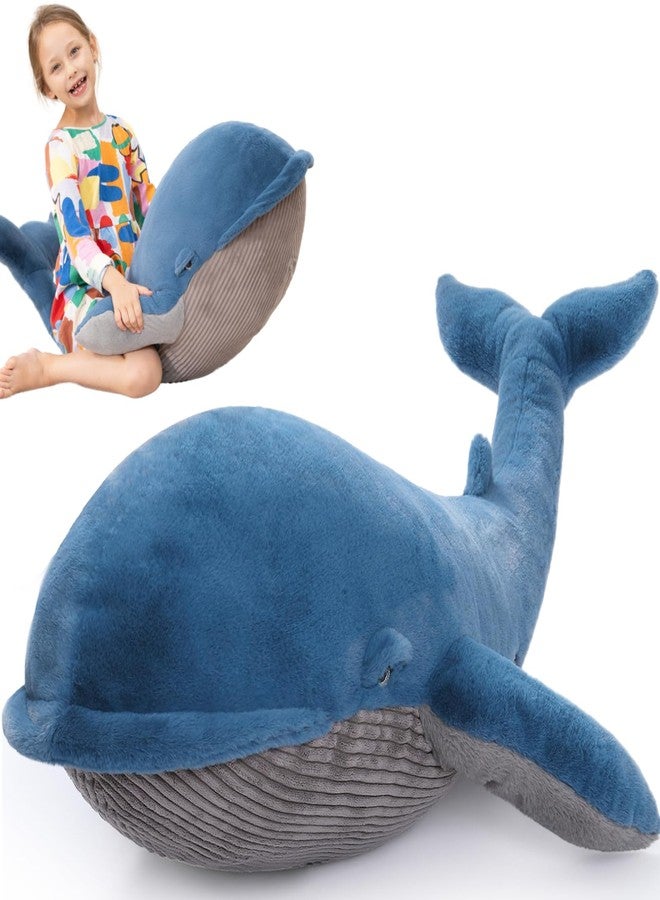 MaoGoLan 43 inch Stuffed Whale Big Plush Pillow Blue Whale 4ft Humpback Toy for Kids Girls Pregnant Women Adults, Ocean Sealife Lovers Gifts for Valentine's Day Christmas Birthday - Image 1