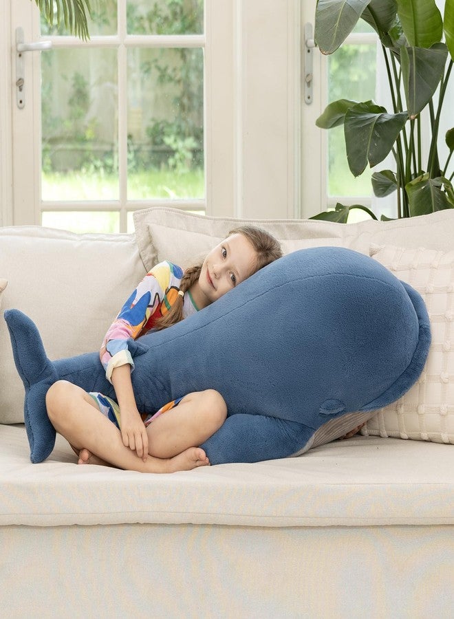 MaoGoLan 43 inch Stuffed Whale Big Plush Pillow Blue Whale 4ft Humpback Toy for Kids Girls Pregnant Women Adults, Ocean Sealife Lovers Gifts for Valentine's Day Christmas Birthday - Image 2