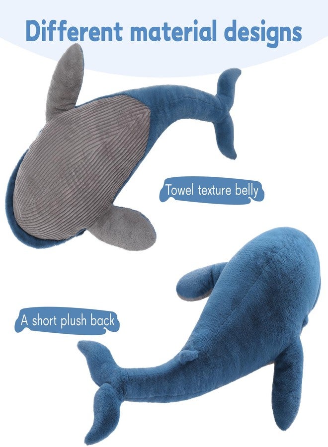 MaoGoLan 43 inch Stuffed Whale Big Plush Pillow Blue Whale 4ft Humpback Toy for Kids Girls Pregnant Women Adults, Ocean Sealife Lovers Gifts for Valentine's Day Christmas Birthday - Image 3