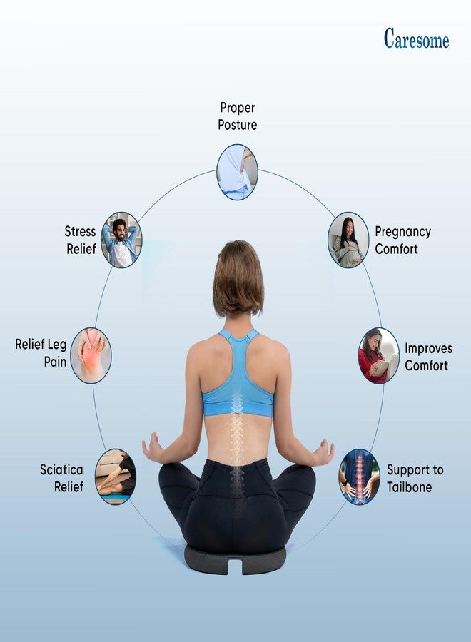 Caresome High Density Coccyx Seat Cushion for Hip | Tailbone | Coccyx | Sciatica Pain Relief | Proprietary Hi-Per Foam Ergonomic Design | Contoured Cushion for Office & Home Chairs - Image 5
