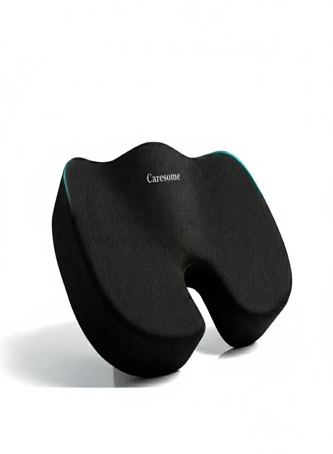 Caresome High Density Coccyx Seat Cushion for Hip | Tailbone | Coccyx | Sciatica Pain Relief | Proprietary Hi-Per Foam Ergonomic Design | Contoured Cushion for Office & Home Chairs - Image 1