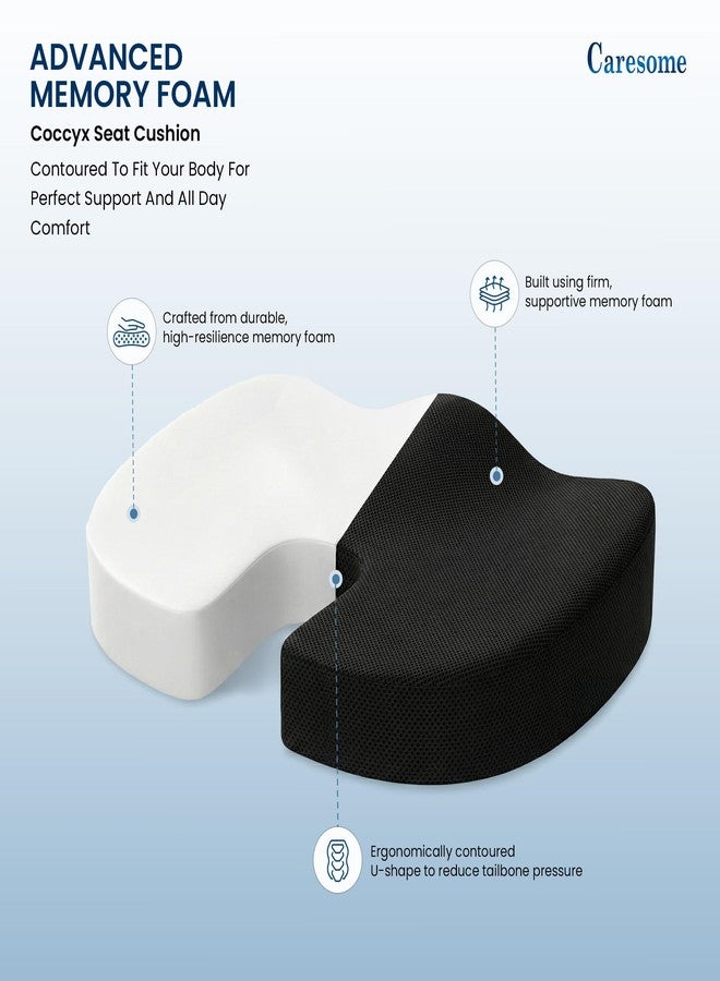 Caresome High Density Coccyx Seat Cushion for Hip | Tailbone | Coccyx | Sciatica Pain Relief | Proprietary Hi-Per Foam Ergonomic Design | Contoured Cushion for Office & Home Chairs - Image 4