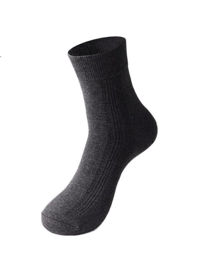AUN Men'S Casual Socks With Silver Ion Antibacterial And Odor-Resistant, Mid-Calf Socks For Men 2 Black 2 Navy 2 Dark Grey One Size - Image 2