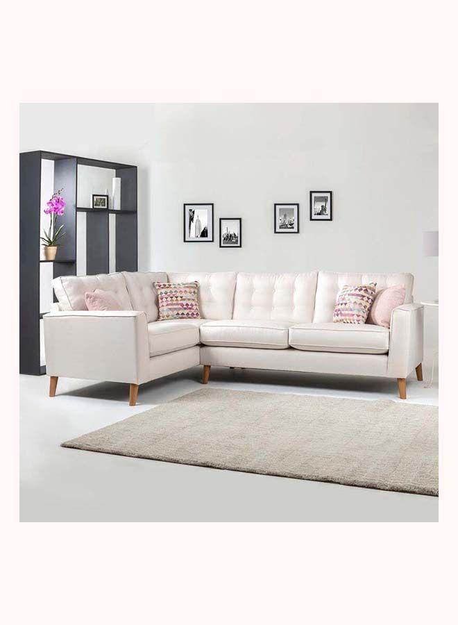 FSH Furniture Caenada Corner Sofa Set Ivory 90x255x180cm  - Image 1