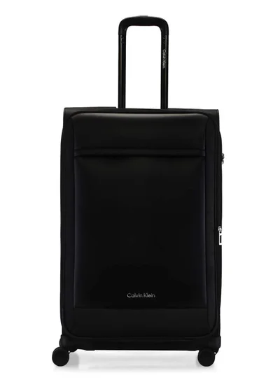 CALVIN KLEIN Escape Softside Spinner Luggage On Wheels, Ultra Lightweight ABS, 4 Double Wheels Color Black