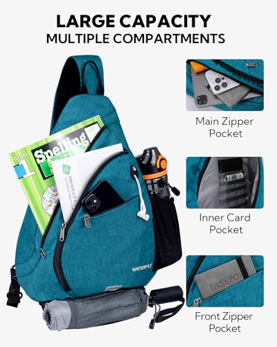WATERFLY Sling Bag Sling Backpack Small Crossbody Shoulder Bag for Men Women Traveling Cycling Hiking Daypack - Image 3