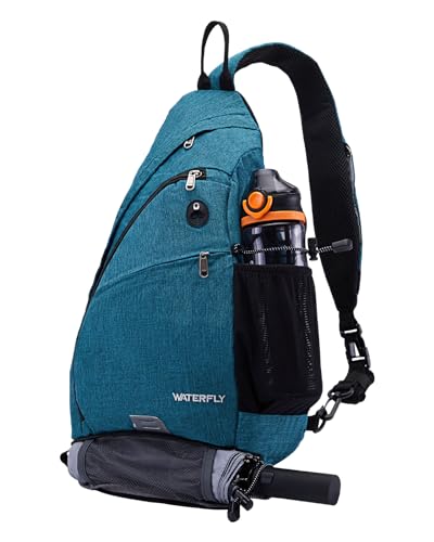 WATERFLY Sling Bag Sling Backpack Small Crossbody Shoulder Bag for Men Women Traveling Cycling Hiking Daypack - Image 1