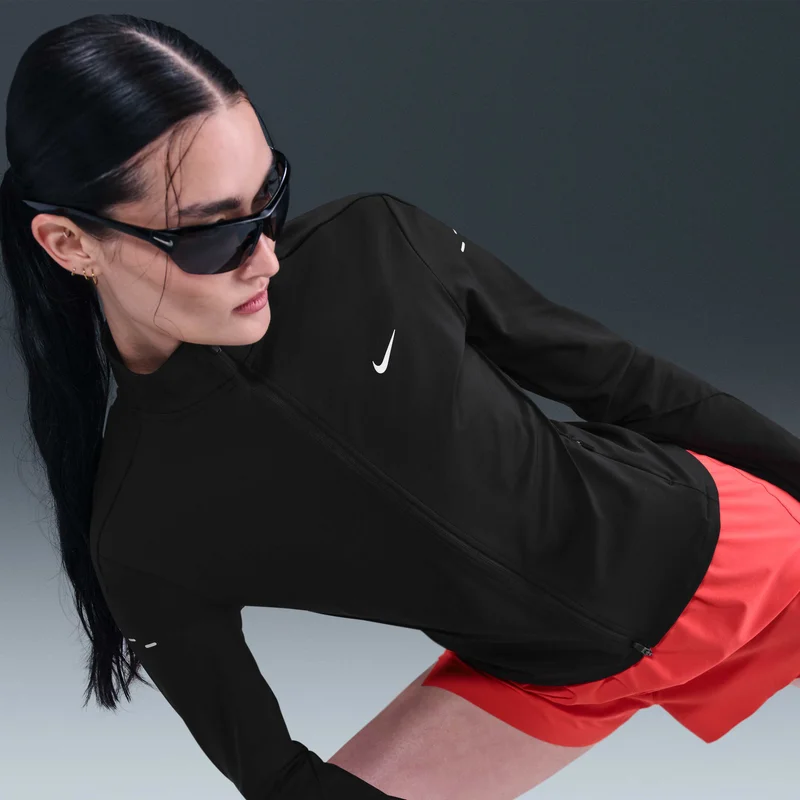 Nike Black Women's Swift Dri-FIT Full-Zip Running Top for Women | Best Price UAE