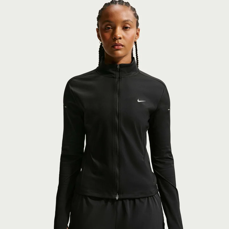 نايكي قميص جري نسائي بسحاب كامل بتقنية دراي-فِت