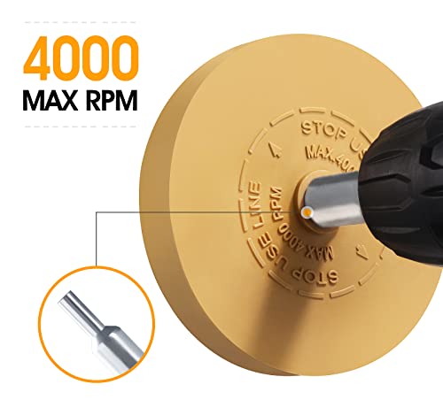 LuckyGuard Decal Remover Eraser Wheel Adhesive Remover for Pinstripes Vinyl Tapes and Sticker Rubber Wheel for Drill 1 Pack - Image 5