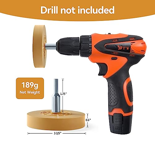LuckyGuard Decal Remover Eraser Wheel Adhesive Remover for Pinstripes Vinyl Tapes and Sticker Rubber Wheel for Drill 1 Pack - Image 4