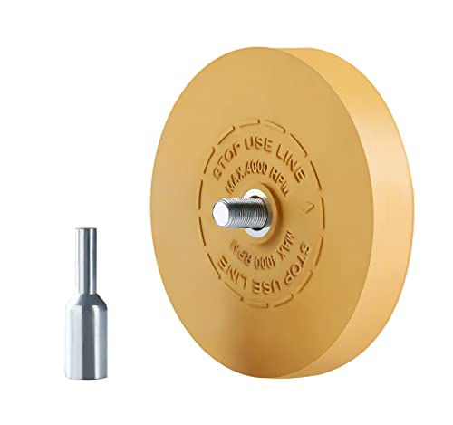 LuckyGuard Decal Remover Eraser Wheel Adhesive Remover for Pinstripes Vinyl Tapes and Sticker Rubber Wheel for Drill 1 Pack - Image 1
