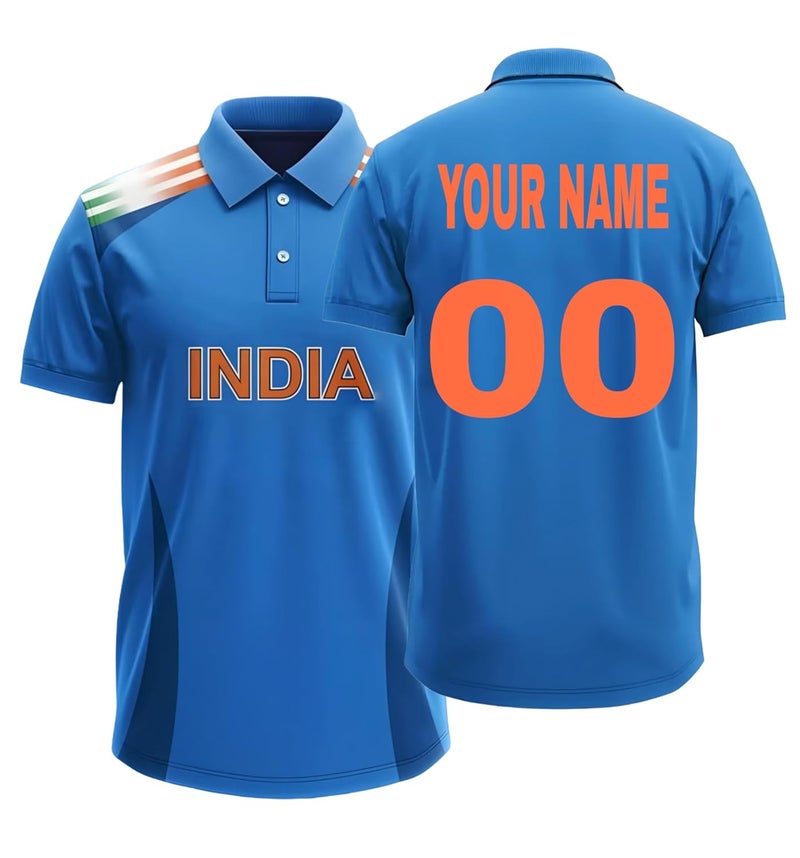 aallookart قميص كريكيت الهندي ODI 2025 | مخصص بالاسم والرقم | قميص فريق الهند الأزرق - Image 2