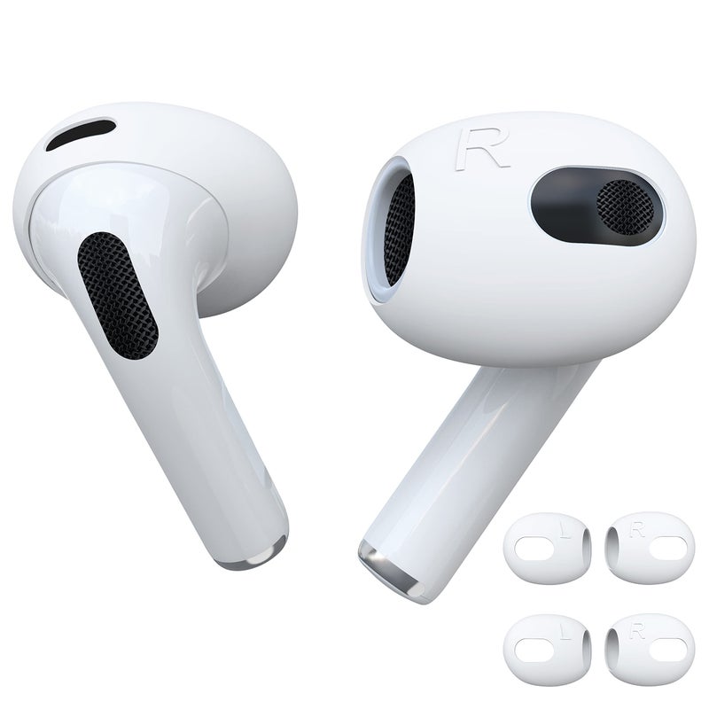DamonLight Upgraded Cover for AirPods 3 [Fit in Case] Anti Scratches Add Grip Sport Ear Tips [US Patent Registered] Compatible with AirPods 3rd Generation (White) - Image 1