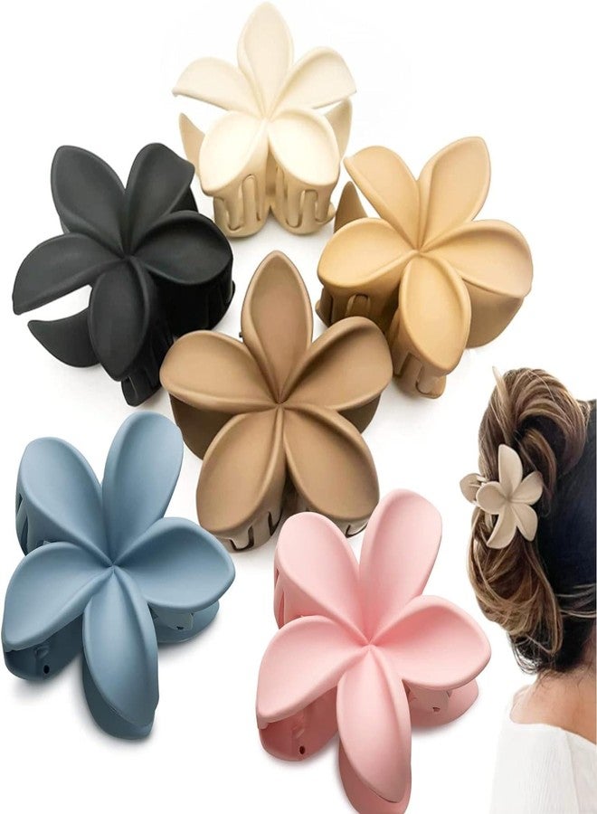 MIKONIKO 6 PCS Flower Hair Claw Clips Nonslip Matte Hair Clips for Women Thick Hair to Thin Hair Styling Accessories Cute Claw Clips Hair Clip Multicolor - Image 1