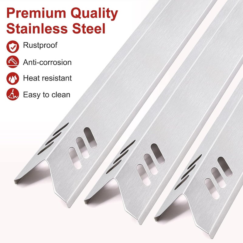 Adviace 15 inch Grill Heat Shields Replacement for Dyna-Glo DGF510SBP, DGF493BNP, Set of 5 Barbeque Grill Heat Plates for Backyard Grill Replacement Parts BY15-101-001-02, BY13-101-001-13, GBC1460W - Image 5