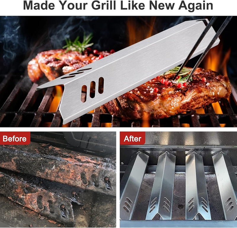 Adviace 15 inch Grill Heat Shields Replacement for Dyna-Glo DGF510SBP, DGF493BNP, Set of 5 Barbeque Grill Heat Plates for Backyard Grill Replacement Parts BY15-101-001-02, BY13-101-001-13, GBC1460W - Image 3