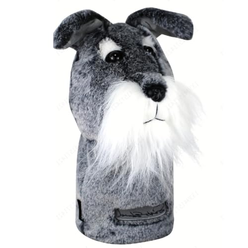 Scott Edward Schnauzer Golf Club Cover Fit Well for Driver Wood Golf Club, Funny Cute Animal Design Soft Functional Stylish Protection for Your Clubs, Golf Gift. - Image 1